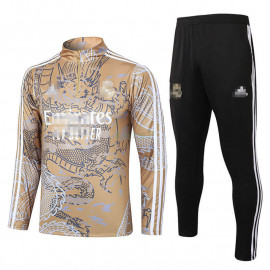 Sudadera De Entrenamiento Real Madrid 2023/2024 Beige con Estampado