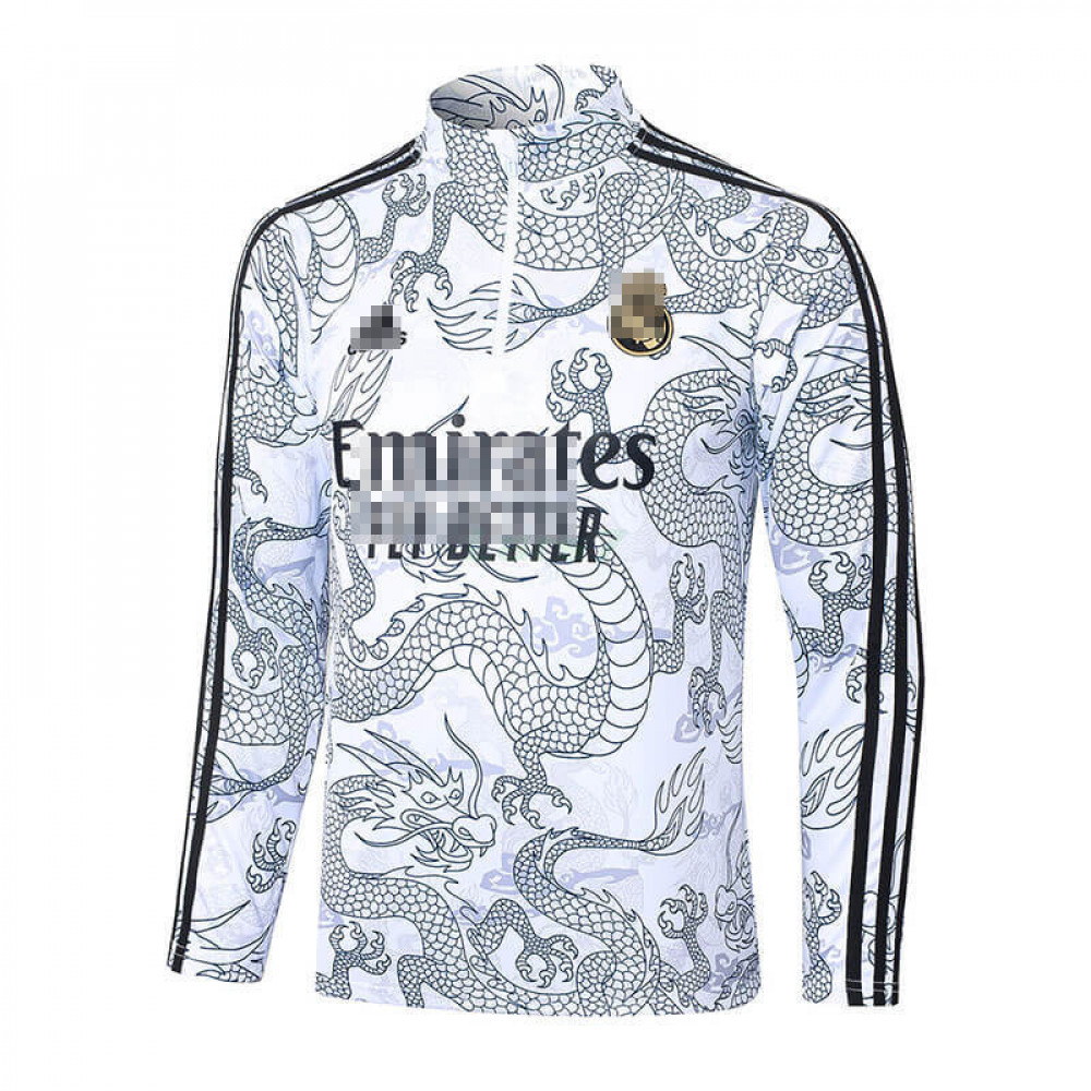 Sudadera De Entrenamiento Real Madrid 2023/2024 Blanco con Estampado