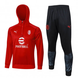 Sudadera De Entrenamiento AC Milan 2023/2024 Con Capucha Rojo