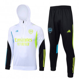 Sudadera De Entrenamiento Arsenal 2023/2024 Con Capucha Blanco/Negro