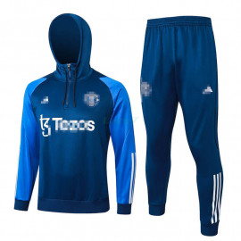 Sudadera De Entrenamiento Manchester United 2023/2024 Con Capucha Kit Azul