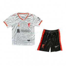 Camiseta Liverpool 2024/2025 Blanco/Gris Niño Kit