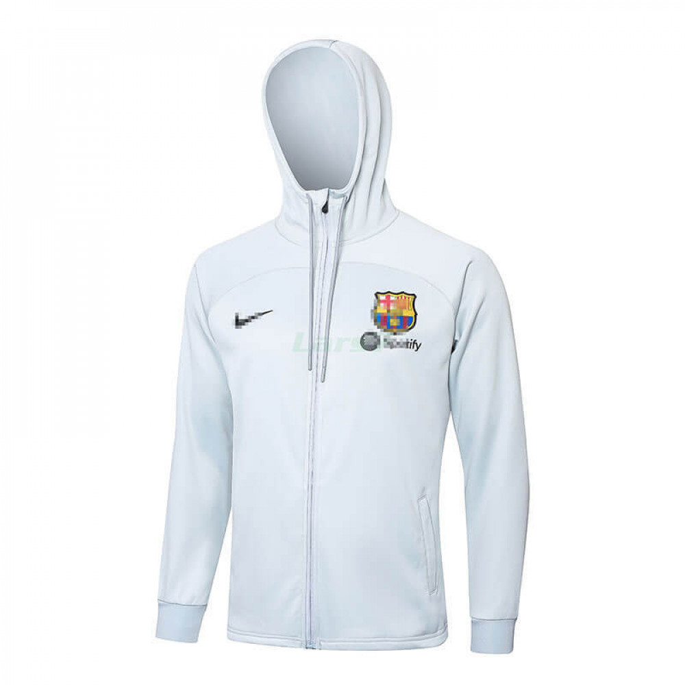 Chaqueta Barcelona 2024/2025 Con Capucha Gris Claro