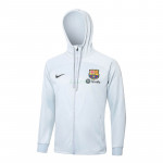 Chaqueta Barcelona 2024/2025 Con Capucha Gris Claro