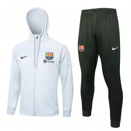 Chaqueta Barcelona 2024/2025 Con Capucha Gris Claro
