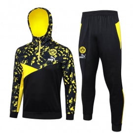 Sudadera de Entrenamiento Borussia Dortmund 2024/2025 Con Capucha Kit Negro/Amarillo con Estampado
