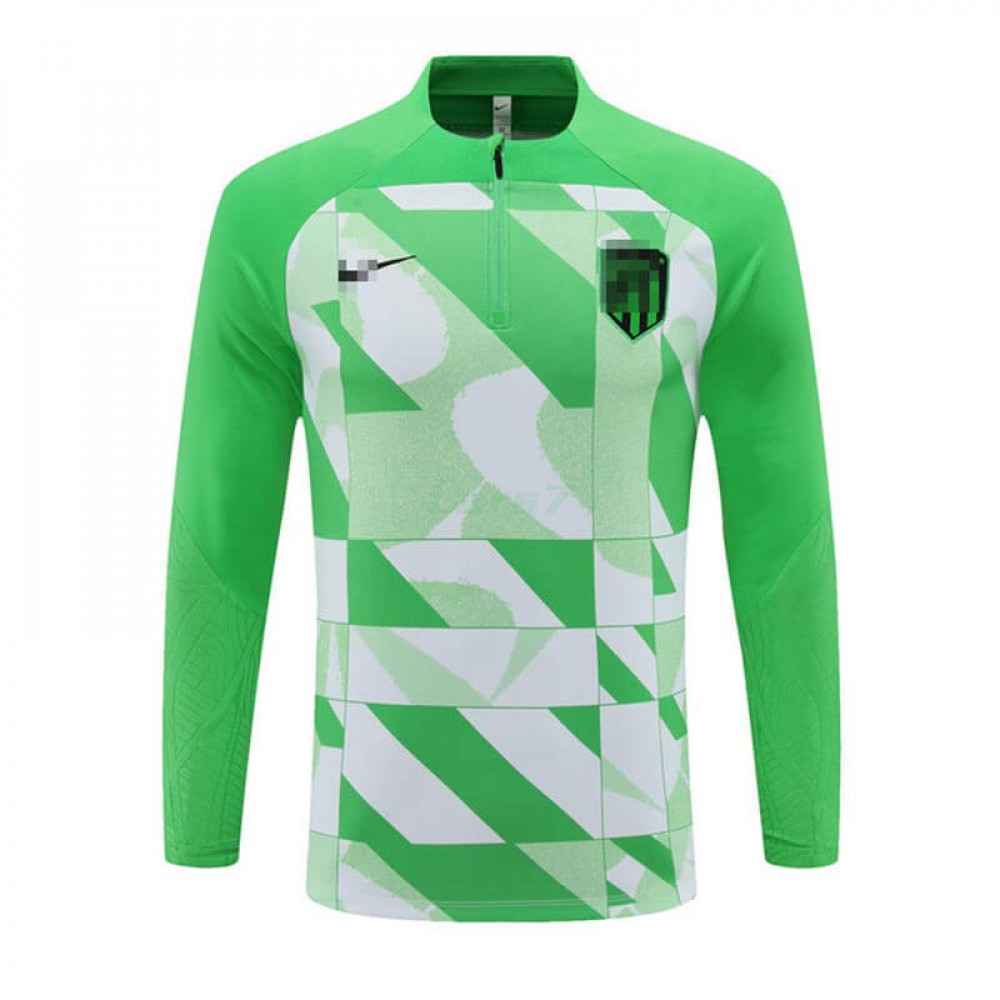 Sudadera de Entrenamiento Atlético de Madrid 2024/2025 Verde/Blanco (El Escudo Anterior)