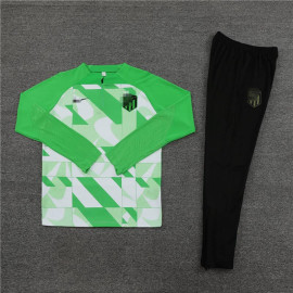 Sudadera de Entrenamiento Atlético de Madrid 2024/2025 Kit Verde/Blanco (El Escudo Anterior)