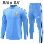 Sudadera de Entrenamiento Argentina 2024 Niño Kit Azul Claro