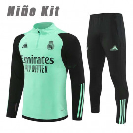 Sudadera de Entrenamiento Real Madrid 2024/2025 Niño Kit Verde/Negro