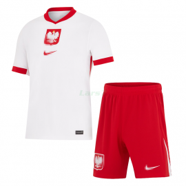 Camiseta Polonia 1ª Equipación 2024 Niño Kit