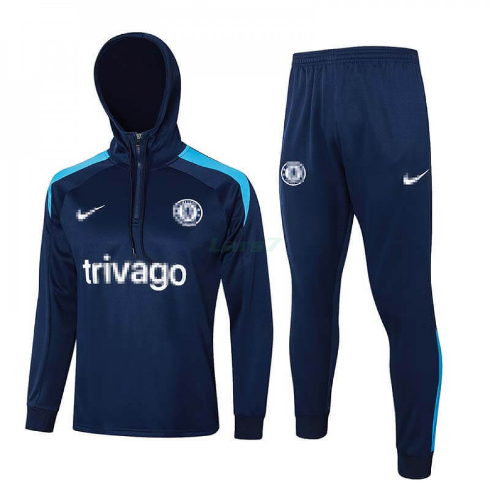 Sudadera de Entrenamiento Chelsea FC 2024/2025 Con Capucha Kit Azul Marino