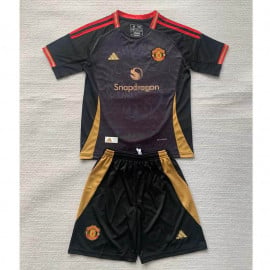 Camiseta Manchester United 2024/2025 Niño Kit Negro