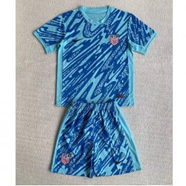 Camiseta De Portero EE.UU. 2024 Niño Kit Azul