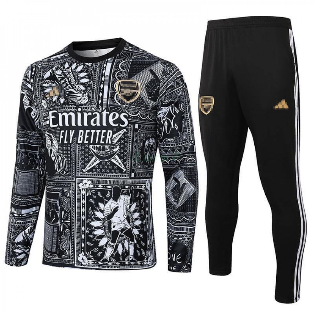 Sudadera de Entrenamiento Arsenal 2024/2025 Cuello Redondo Kit Negro