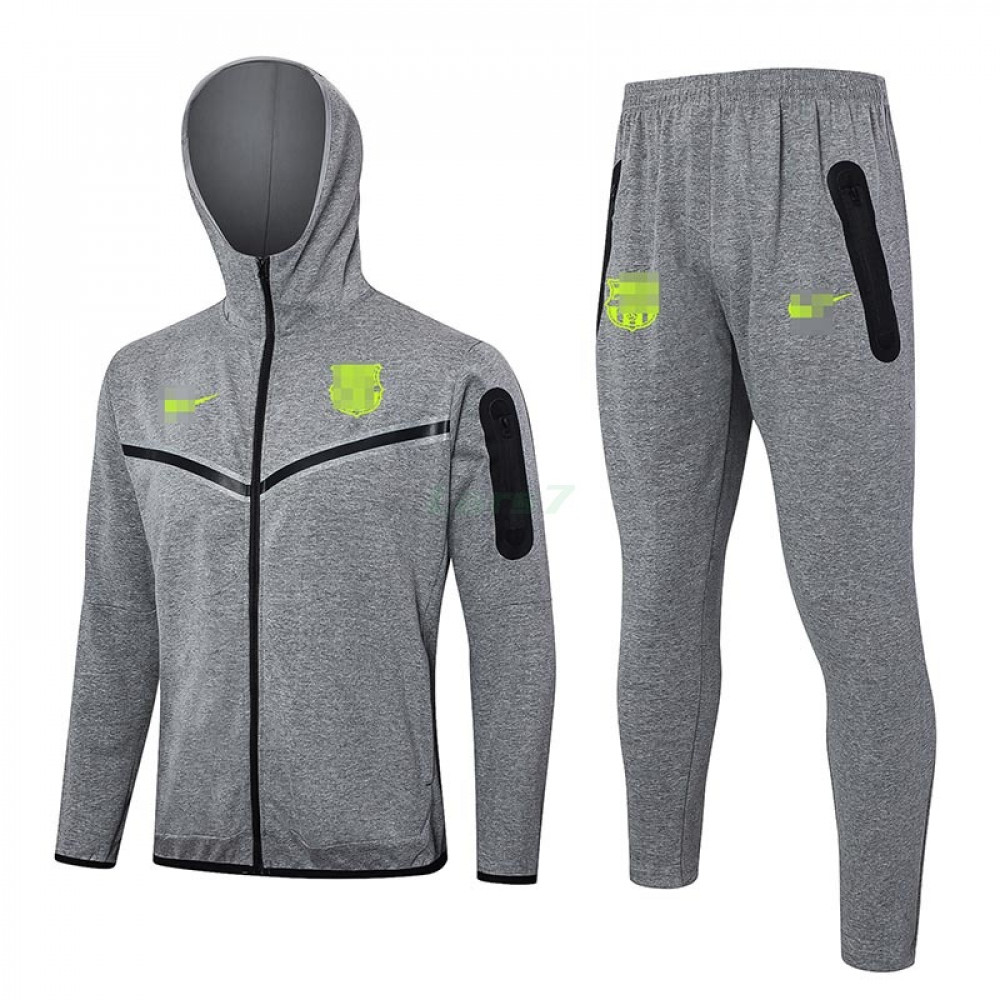 Chandal Barcelona 2024/2025 Con Capucha Gris Oscuro