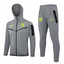 Chandal Barcelona 2024/2025 Con Capucha Gris Oscuro