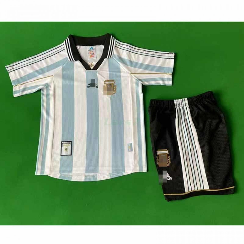 Camiseta Argentina 1ª Equipación Retro 1998 Niño Kit