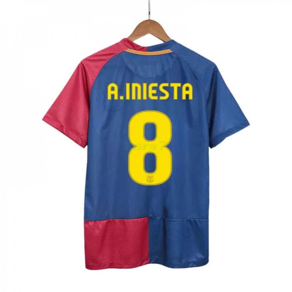 Camiseta A.INIESTA 8 Barcelona 1ª Equipación Retro 2008/09