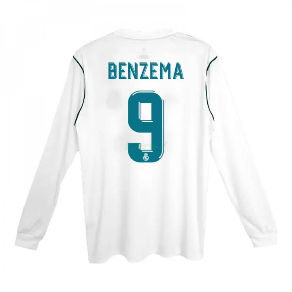 Camiseta BENZEMA 9 Real Madrid 1ª Equipación Retro 2017/18 ML
