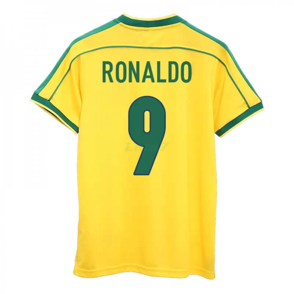 Camiseta RONALDO 9 Brasil 1ª Equipación Retro 1998