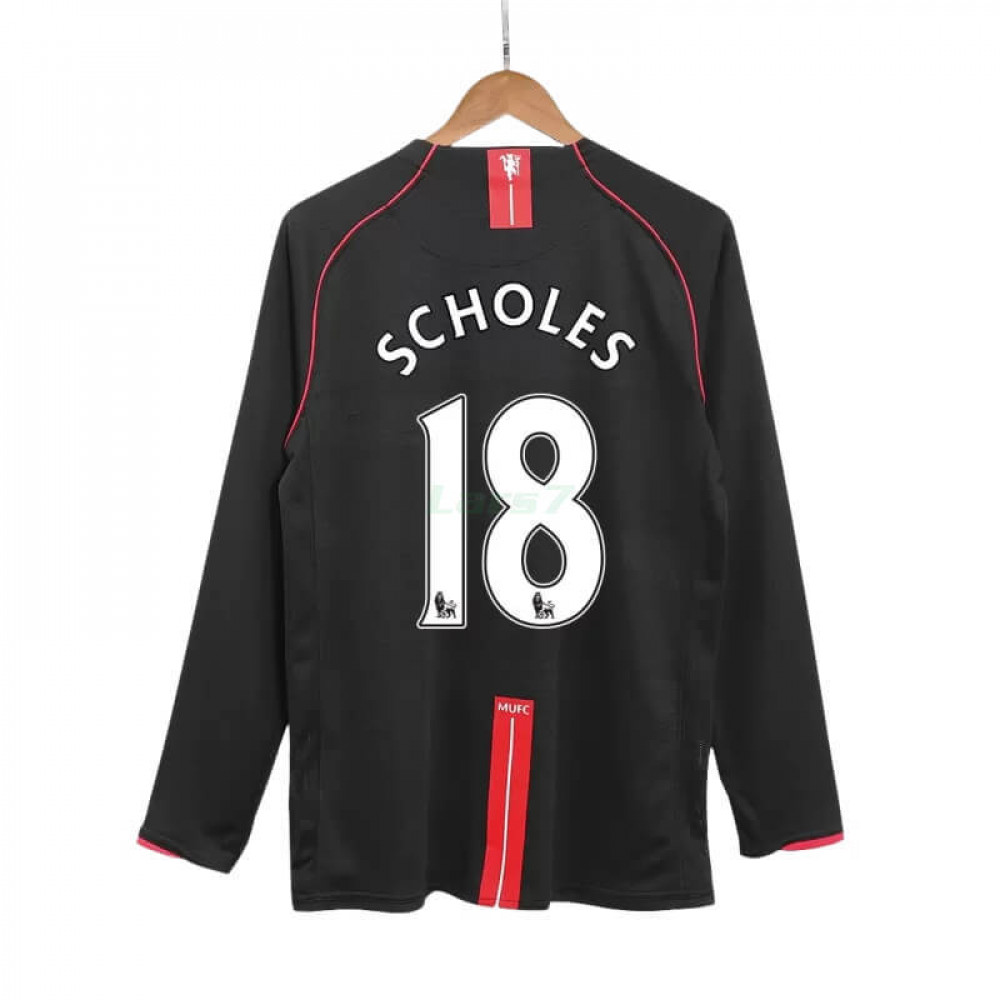 Camiseta SCHOLES 18 Manchester United 2ª Equipación Retro 2007/08 ML