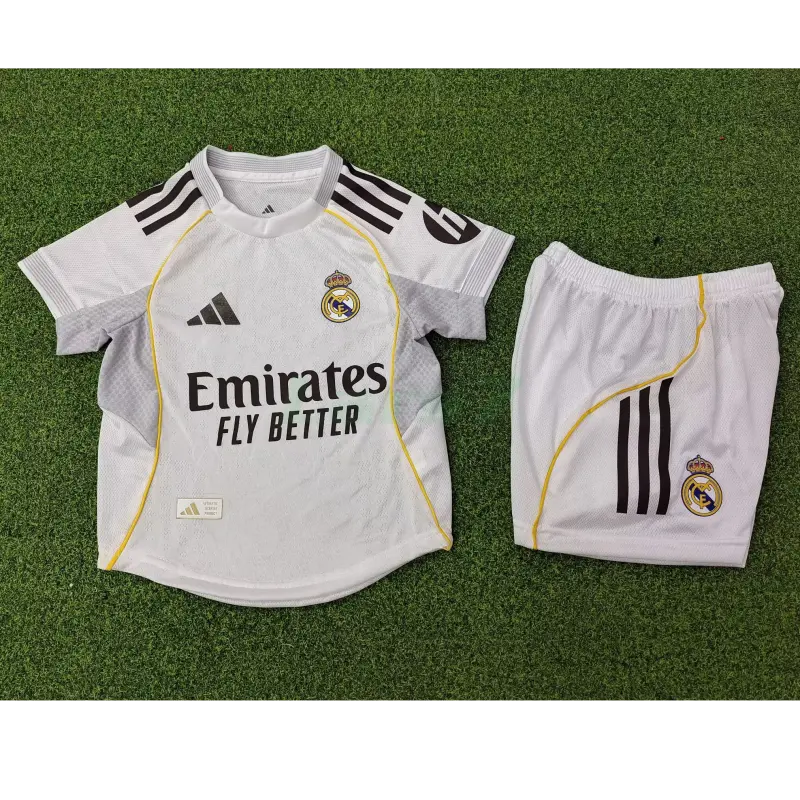 Camiseta Real Madrid 1ª Equipación 2025/2026 Blanco Niño Kit Kit con Parche HP (EDICIÓN JUGADOR) Camiseta Real Madrid 1ª Equipación 2025/2026 Blanco Niño Kit Kit con Parche HP (EDICIÓN JUGADOR)