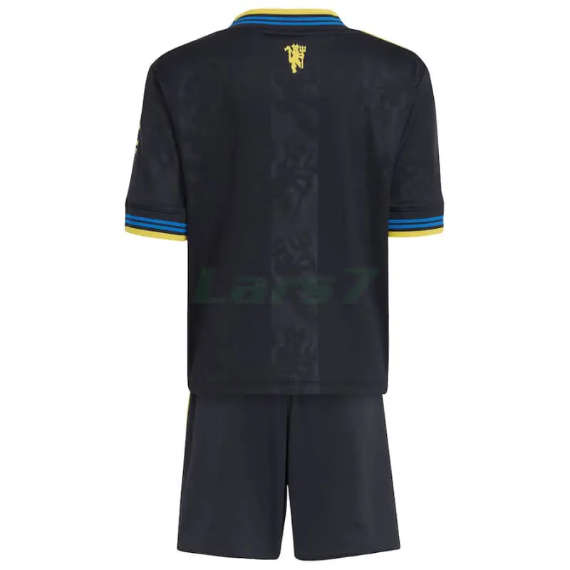Camiseta Manchester United 3ª Equipación 2025/2026 Negro Niño Kit