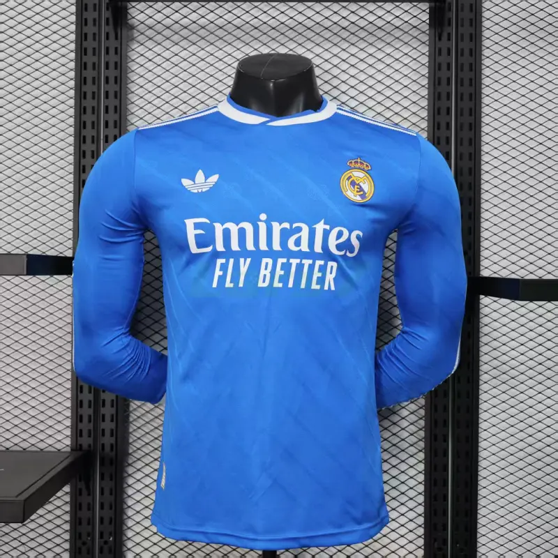 Camiseta Real Madrid 3ª Equipación 2025/2026 ML Azul con Parche HP (EDICIÓN JUGADOR) Camiseta Real Madrid 3ª Equipación 2025/2026 ML Azul con Parche HP (EDICIÓN JUGADOR)