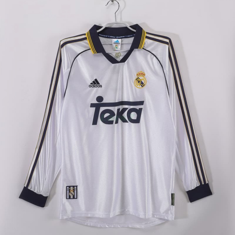 Camiseta Real Madrid 1ª Equipación Retro 1998/00 ML Blanco