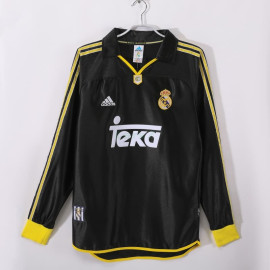 Camiseta Real Madrid 2ª Equipación Retro 1999/01 ML Negro Camiseta Real Madrid 2ª Equipación Retro 1999/01 ML Negro