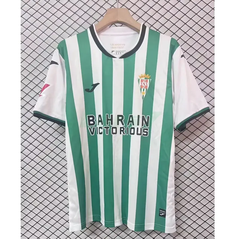 Camiseta Córdoba CF 1ª Equipación 2025/2026 Verde/Blanco con Parche La Liga