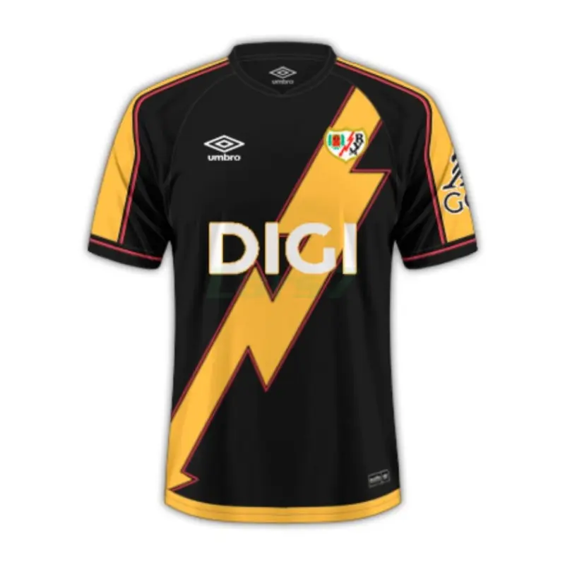 Camiseta Rayo Vallecano 3ª Equipación 2025/2026 Negro/Amarillo con Parche La Liga