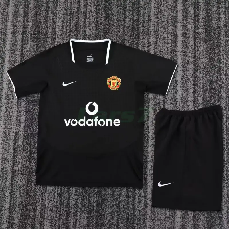 Camiseta Manchester United 2ª Equipación Retro 2003/04 Negro Niño Kit