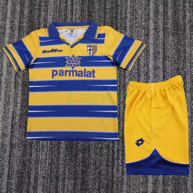 Camiseta Parma Calcio 1ª Equipación Retro 1998/99 Amarillo/Azul Niño Kit