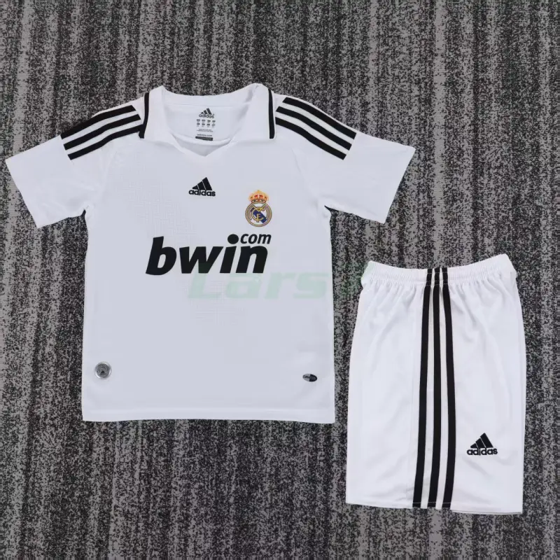 Camiseta Real Madrid 1ª Equipación Retro 2008/09 Blanco Niño Kit