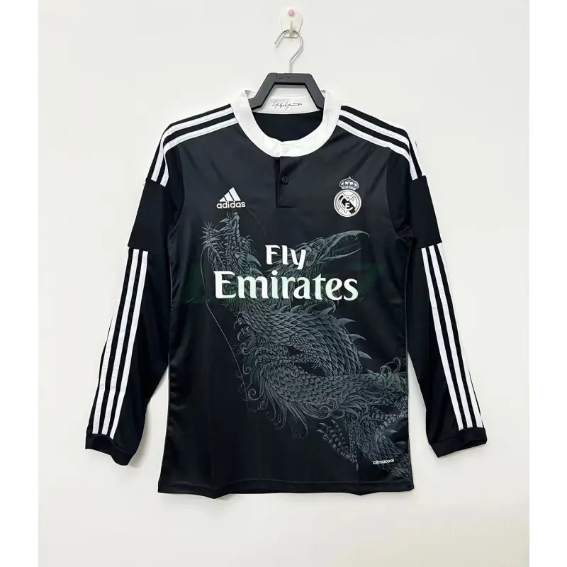 Camiseta Real Madrid 3ª Equipación Retro 2014/15 ML Negro Camiseta Real Madrid 3ª Equipación Retro 2014/15 ML Negro