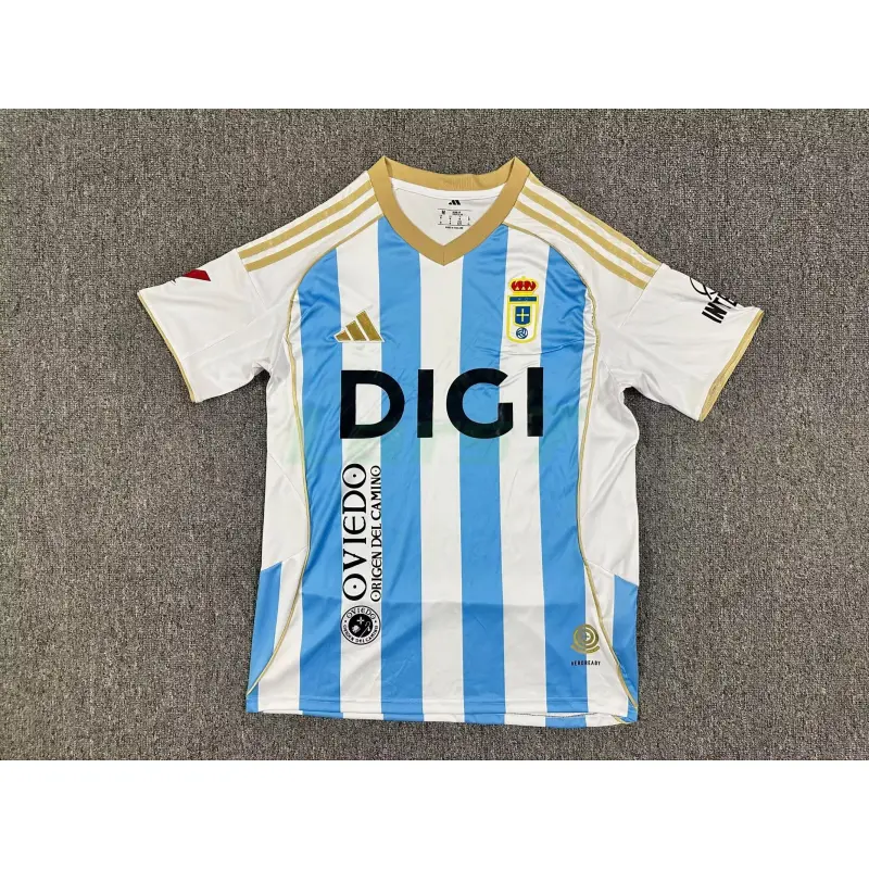 Camiseta Real Oviedo 3ª Equipación 2025/2026 Azul/Blanco con Parche La Liga