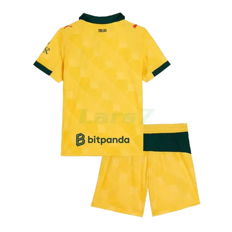 Camiseta AC Milan 3ª Equipación 2025/2026 Amarillo Niño Kit