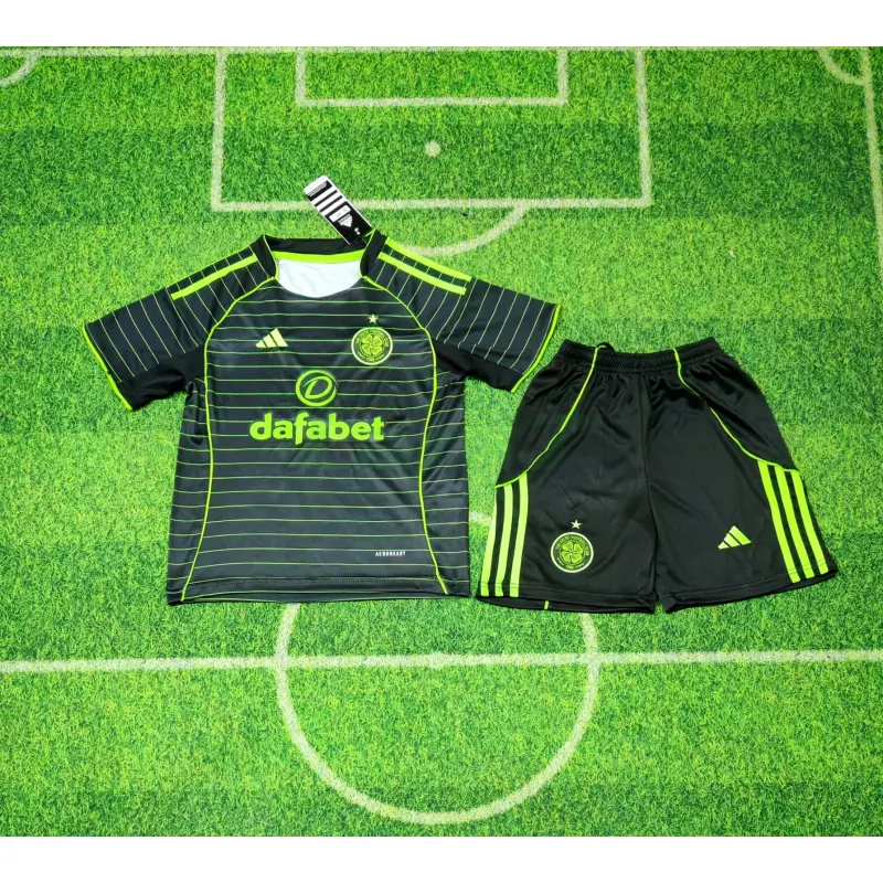 Camiseta Celtic 2ª Equipación 2025/2026 Negro/Verde Niño Kit