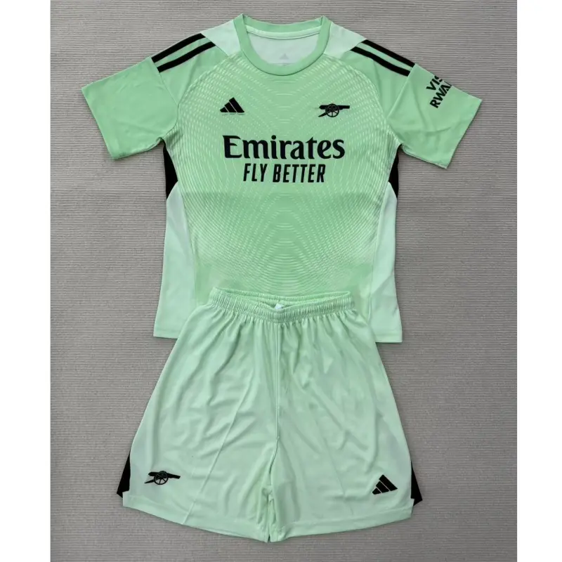 Camiseta de Portero Arsenal 2025/2026 Verde Claro/Negro Niño Kit