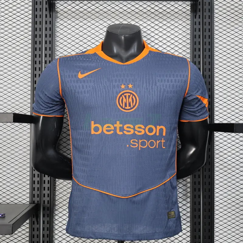 Camiseta Inter de Milan 3ª Equipación 2025/2026 Gris/Naranja (EDICIÓN JUGADOR)