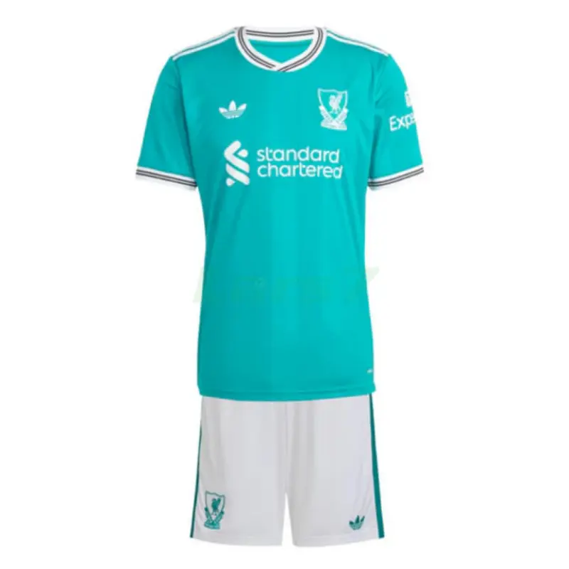 Camiseta Liverpool 3ª Equipación 2025/2026 Verde Niño Kit