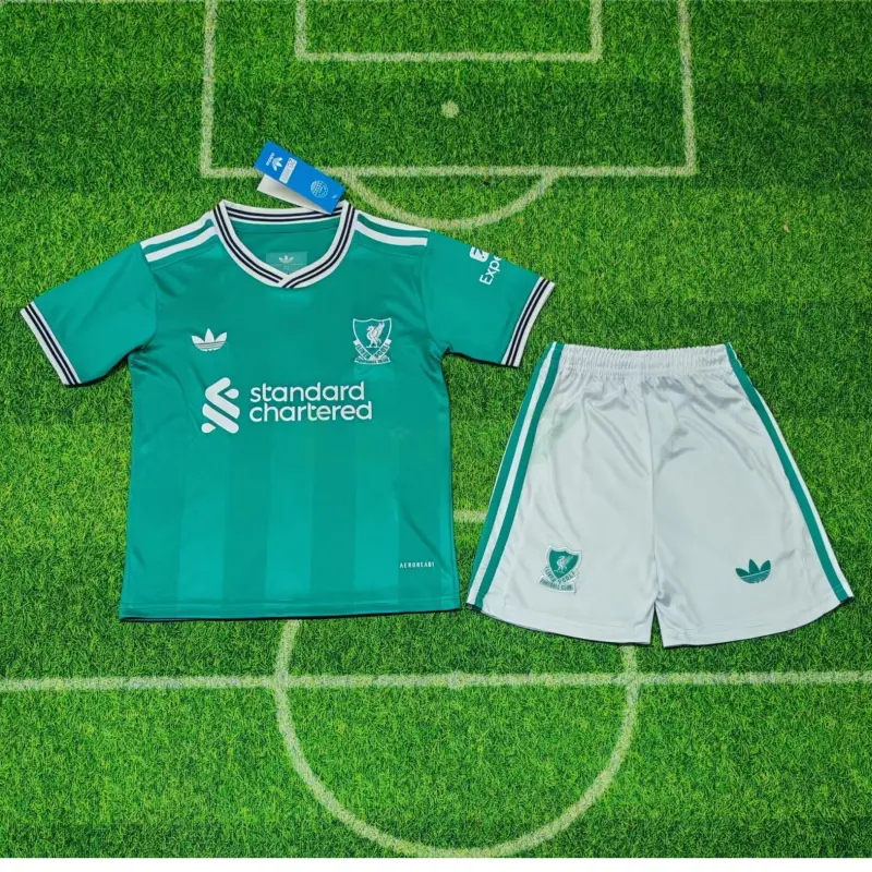 Camiseta Liverpool 3ª Equipación 2025/2026 Verde Niño Kit