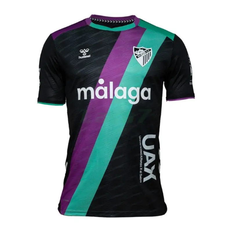 Camiseta Málaga CF 2ª Equipación 2025/2026 Negro con Parche La Liga