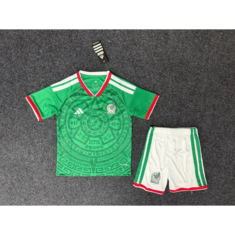 Camiseta México 1ª Equipación 2026 Verde Niño Kit