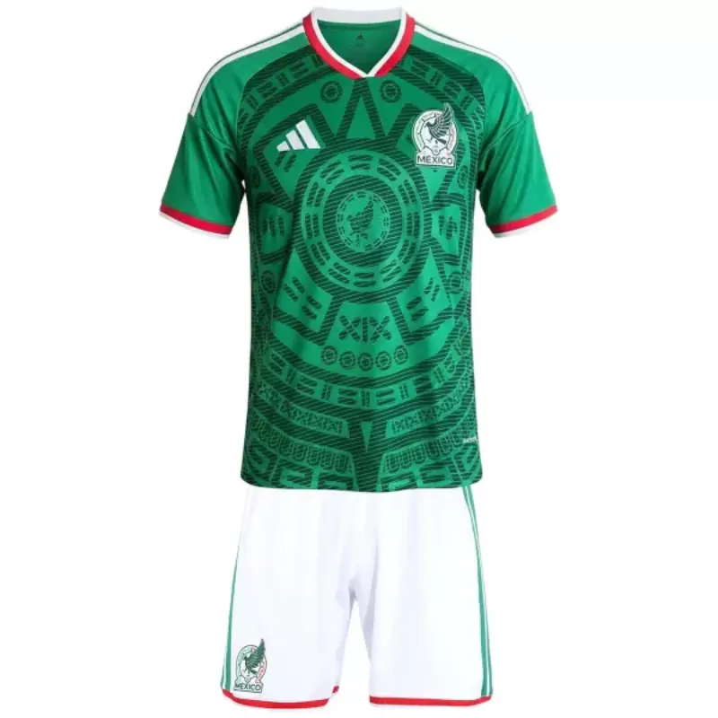 Camiseta México 1ª Equipación Mundial 2026 Verde Niño Kit