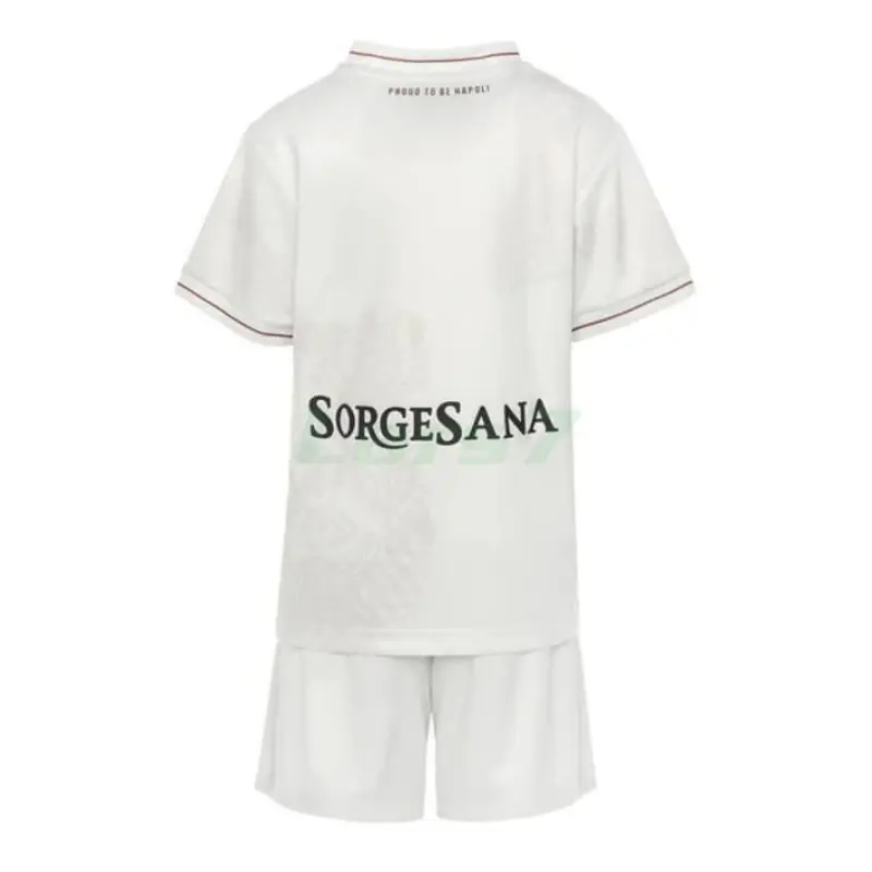 Camiseta Napoli 2ª Equipación 2025/2026 Blanco Niño Kit