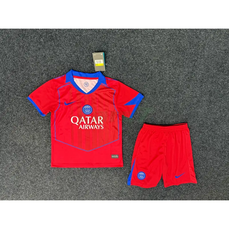 Camiseta PSG 3ª Equipación 2025/2026 Rojo Niño Kit