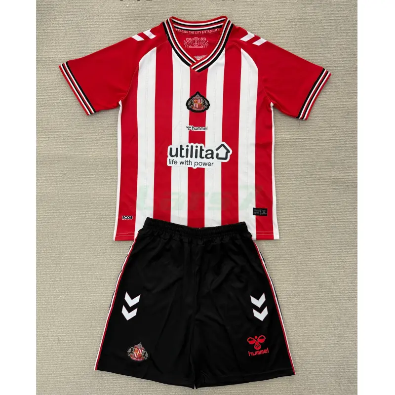 Camiseta Sunderland AFC 1ª Equipación 2025/2026 Rojo/Blanco Niño Kit